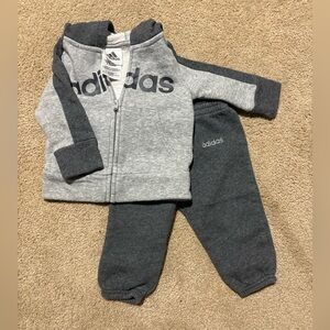 6m Baby Boy Adidas Kids Gray Tracksuit Set